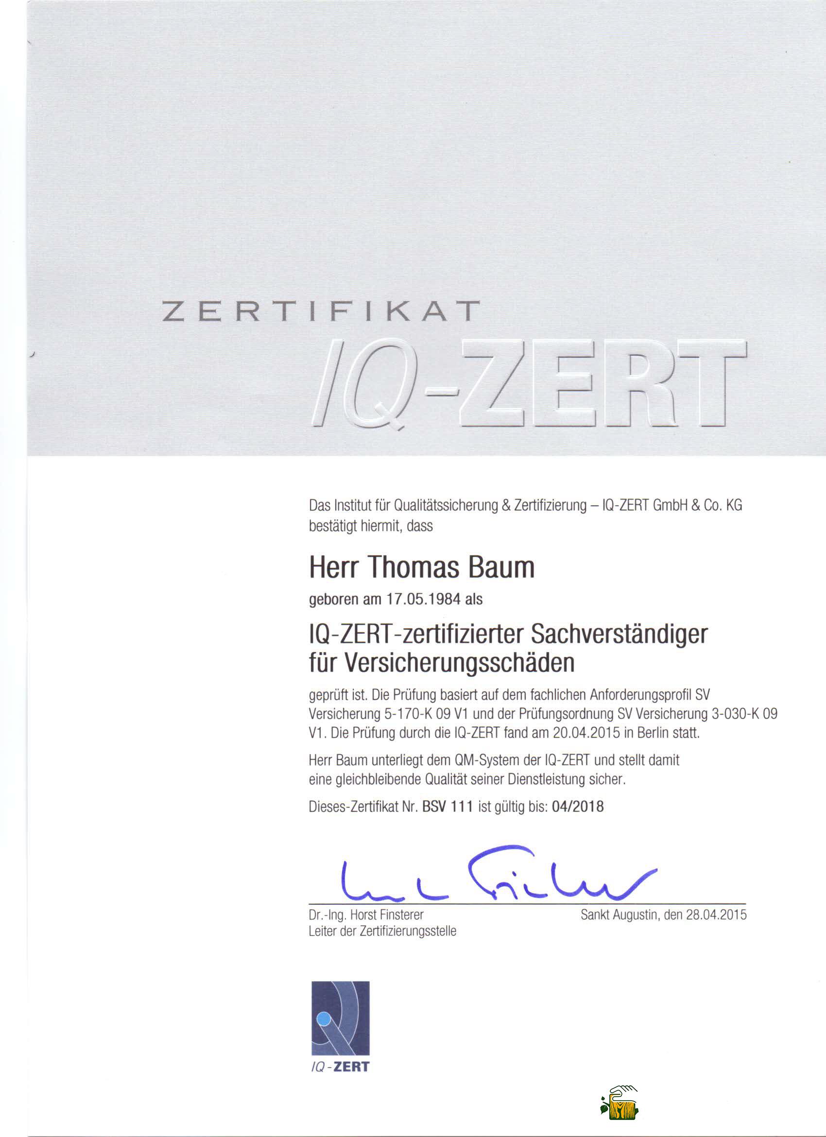 IQ zertifiziert
